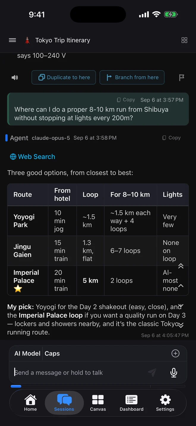 Octuo on iPhone: web search results compared side by side